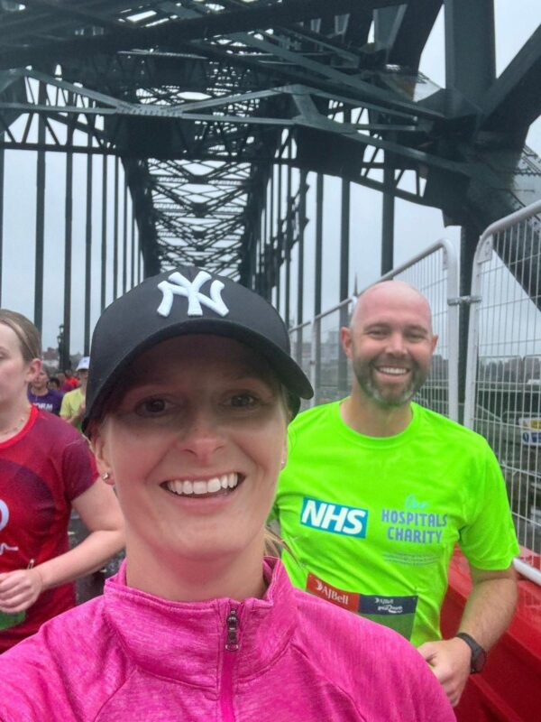 Chris and Sarah running Great North Run