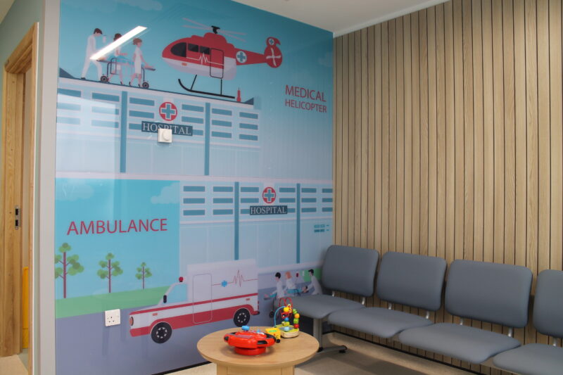 The waiting area at James Cook Hospital's UTC