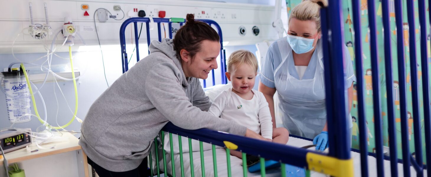 Young patient on children's ward James Cook