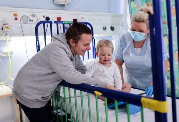 Young patient on children's ward James Cook