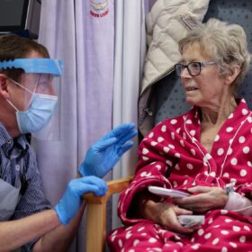 Doctor and patient on clinical admissions unit