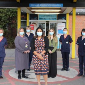 Deepika Meneni, clinical director for obstetrics, with her maternity colleagues