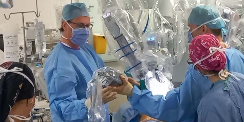 Joel Dunning and the team in South Africa performing surgery