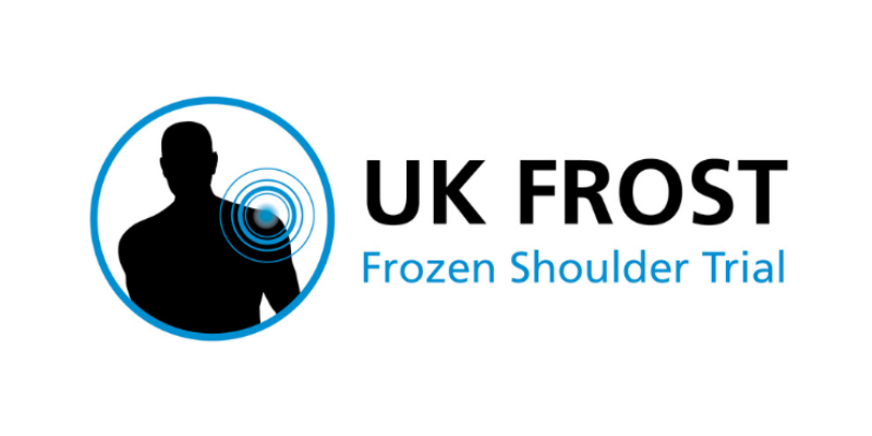 UK Frost logo. A figure of a person stood inside a circle with a smaller circle on the figure's shoulder.