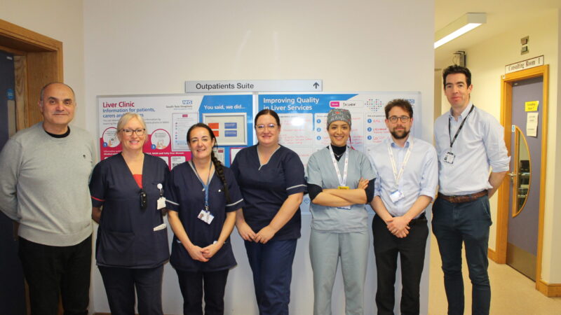 From L to R: Dr Ahmed Monier, Claire Connelly, Zoe Cox, Steph Goodman, Dr Eman Alabsawy, Dr Tim Hardy and Dr Darren Craig