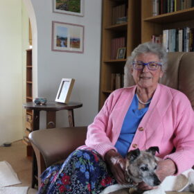 Diana Lees with her dog, Poppy