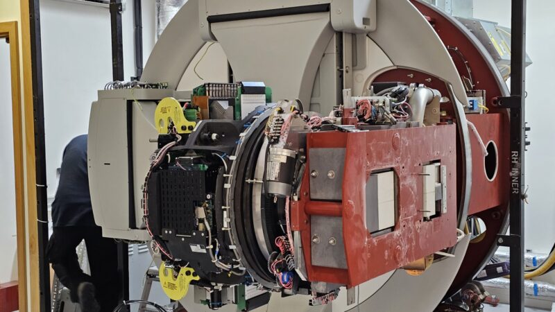 Linear accelerator undergoing service