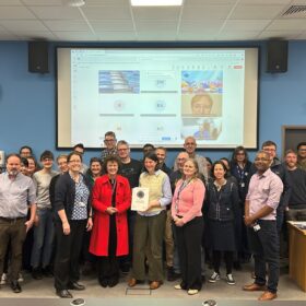 The anaesthetic departments celebrating their success with medical director, Diane Monkhouse