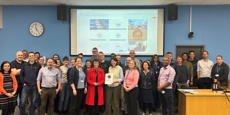 The anaesthetic departments celebrating their success with medical director, Diane Monkhouse